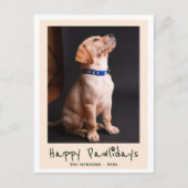 Happy Pawholidays Grappige Pun Pet Foto Feestdagenkaart (Voorkant)