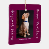 Happy Pawholidays Grappige Pun Pet Foto Keramisch Ornament (Rechts)