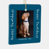 Happy Pawholidays Grappige Pun Pet Foto Keramisch Ornament (Rechts)