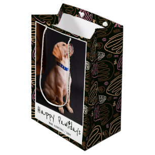 Happy Pawholidays Grappige Pun Pet Foto Medium Cadeauzakje
