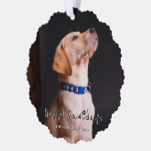 Happy Pawholidays Grappige Pun Pet Foto Ornament Kaart (Links)