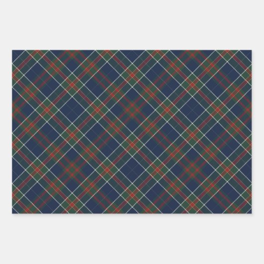 Happy Pawholidays Hond Blauw Plaid Kerstmis Inpakpapier Vel (Voorkant 2)