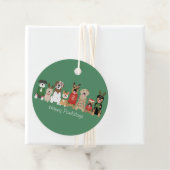 Happy Pawholidays Honden Rood Groen Bedankjes Labels (In situ)
