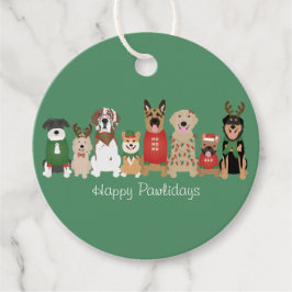 Happy Pawholidays Honden Rood Groen Bedankjes Labels