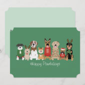 Happy Pawholidays Honden Rood Groen Feestdagenkaart (Voorkant / Achterkant)