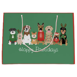 Happy Pawholidays Honden Rood Groen Groot Cadeauzakje