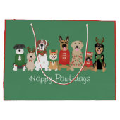 Happy Pawholidays Honden Rood Groen Groot Cadeauzakje (Achterkant)