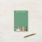 Happy Pawholidays Honden Rood Groen Post-it® Notes (Op bureau)