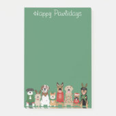 Happy Pawholidays Honden Rood Groen Post-it® Notes (Voorkant)