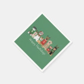 Happy Pawholidays Honden Rood Groen Servet (Hoek)