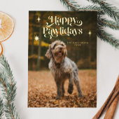  Happy Pawholidays Hondenfoto Kerstmis Folie Feestdagenkaart