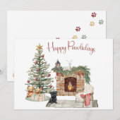 Happy Pawholidays Hondenontwerp - Affenpinscher Feestdagenkaart (Voorkant / Achterkant)