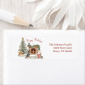 Happy Pawholidays Hondenontwerp - Australische run Etiket (Insitu)