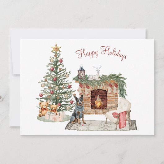 Happy Pawholidays Hondenontwerp - Australische run Feestdagenkaart (Voorkant)