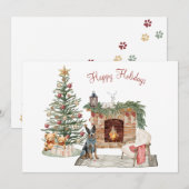 Happy Pawholidays Hondenontwerp - Australische run Feestdagenkaart (Voorkant / Achterkant)