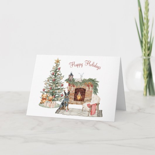 Happy Pawholidays Hondenontwerp - Australische run Kaart (Voorkant)