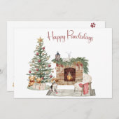 Happy Pawholidays Hondenontwerp - Beagle Feestdagenkaart (Voorkant / Achterkant)