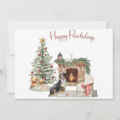 Happy Pawholidays Hondenontwerp - Berner Berghond Feestdagenkaart (Voorkant)