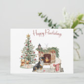 Happy Pawholidays Hondenontwerp - Berner Berghond Feestdagenkaart (Staand voorkant)