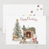 Happy Pawholidays Hondenontwerp- Bloodhound Feestdagenkaart (Voorkant / Achterkant)