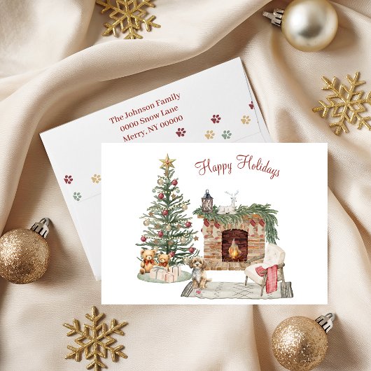 Happy Pawholidays Hondenontwerp - Cavapoo Feestdagen Kaart