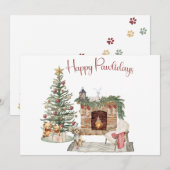 Happy Pawholidays Hondenontwerp - Cavapoo Feestdagenkaart (Voorkant / Achterkant)