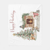 Happy Pawholidays Hondenontwerp - Cavapoo Fleece Deken (Voorkant)