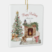 Happy Pawholidays Hondenontwerp- Cocker Spaniel Keramisch Ornament (Rechts)