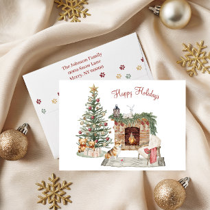 Happy Pawholidays Hondenontwerp - Corgi Feestdagen Kaart