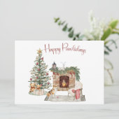 Happy Pawholidays Hondenontwerp - Corgi Feestdagenkaart (Staand voorkant)