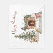 Happy Pawholidays Hondenontwerp - Corgi Fleece Deken (Voorkant)