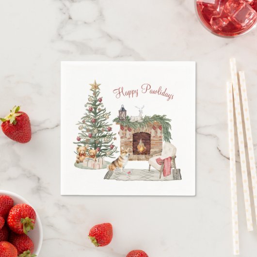 Happy Pawholidays Hondenontwerp - Corgi Servet (Insitu)