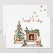 Happy Pawholidays Hondenontwerp - Dachshund Feestdagenkaart (Voorkant / Achterkant)