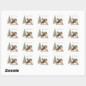 Happy Pawholidays Hondenontwerp - Doberman Pinsche Vierkante Sticker (Vel)