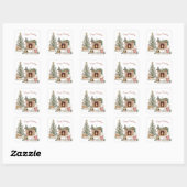 Happy Pawholidays Hondenontwerp- English Bulldog Vierkante Sticker (Vel)