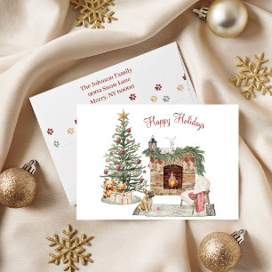 Happy Pawholidays Hondenontwerp - Franse Bulldog Feestdagen Kaart