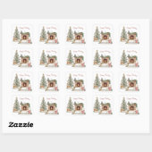 Happy Pawholidays Hondenontwerp - Franse Bulldog Vierkante Sticker (Vel)