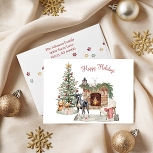 Happy Pawholidays Hondenontwerp- Great Dane Feestdagen Kaart