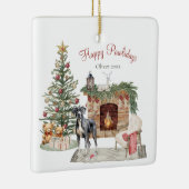 Happy Pawholidays Hondenontwerp- Great Dane Keramisch Ornament (Rechts)