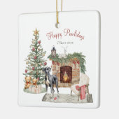 Happy Pawholidays Hondenontwerp- Great Dane Keramisch Ornament (Links)