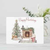 Happy Pawholidays Hondenontwerp - Jack Russell Feestdagenkaart (Staand voorkant)