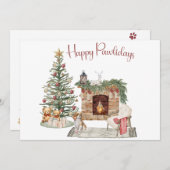 Happy Pawholidays Hondenontwerp - King Charles Spa Feestdagenkaart (Voorkant / Achterkant)