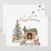 Happy Pawholidays Hondenontwerp - Labrador Retriev Feestdagenkaart (Voorkant / Achterkant)