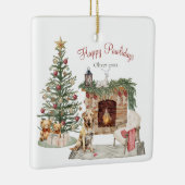 Happy Pawholidays Hondenontwerp - Labrador Retriev Keramisch Ornament (Rechts)