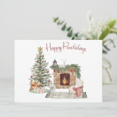 Happy Pawholidays Hondenontwerp - Maltees Feestdagenkaart (Staand voorkant)