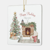 Happy Pawholidays Hondenontwerp - Maltees Keramisch Ornament (Links)