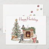 Happy Pawholidays Hondenontwerp - Miniatuur Schnau Feestdagenkaart (Voorkant / Achterkant)