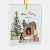 Happy Pawholidays Hondenontwerp- Rottweiler Keramisch Ornament (Rechts)