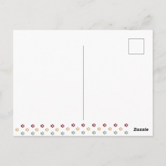 Happy Pawholidays Hondenontwerp- Sheltie Briefkaart (Achterkant)