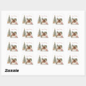 Happy Pawholidays Hondenontwerp- Sheltie Vierkante Sticker (Vel)